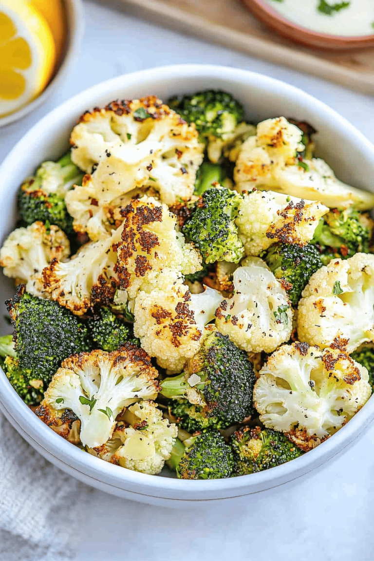 Easy Roasted Broccoli and Cauliflower Recipe