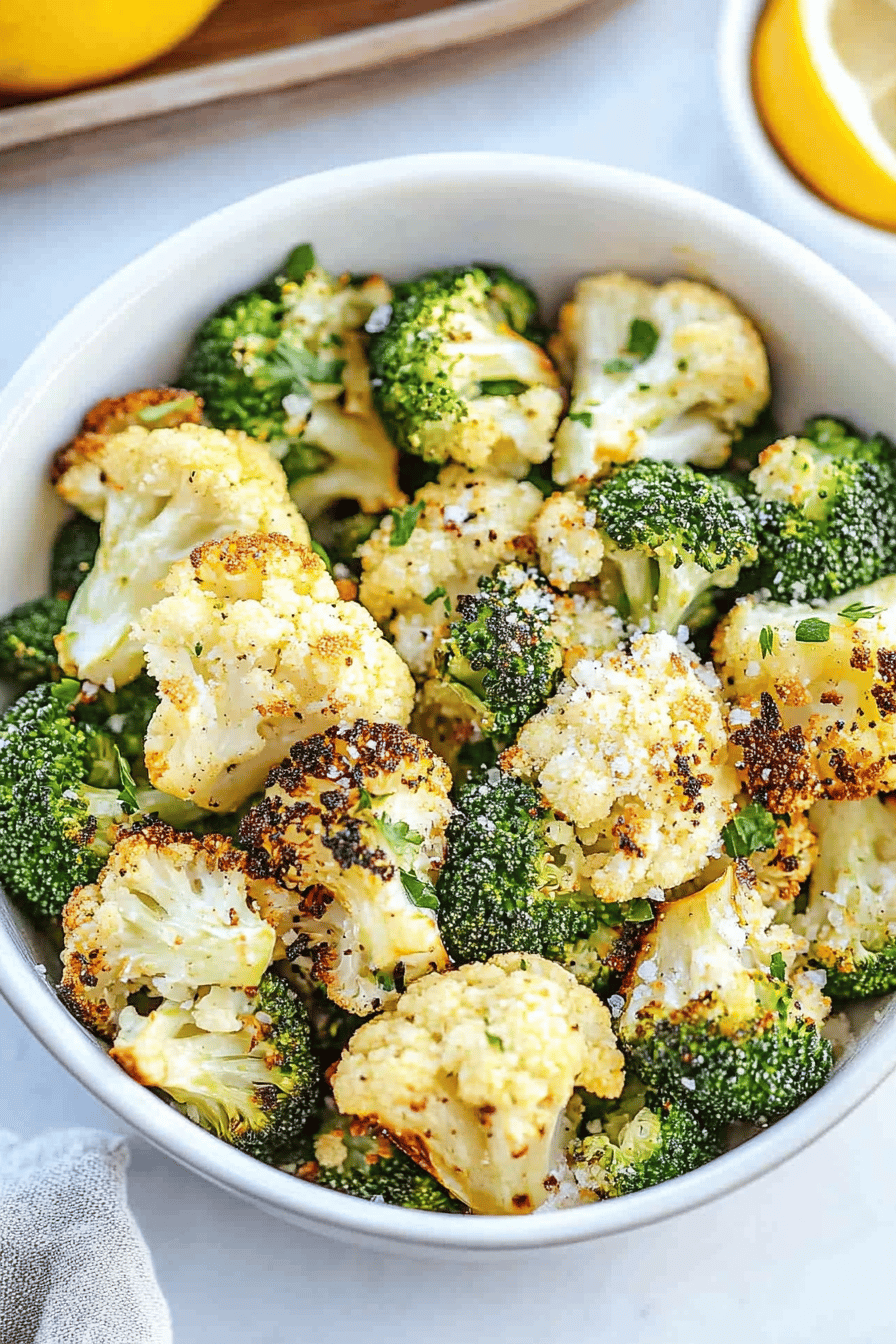 Easy Roasted Broccoli and Cauliflower Recipe ingredients