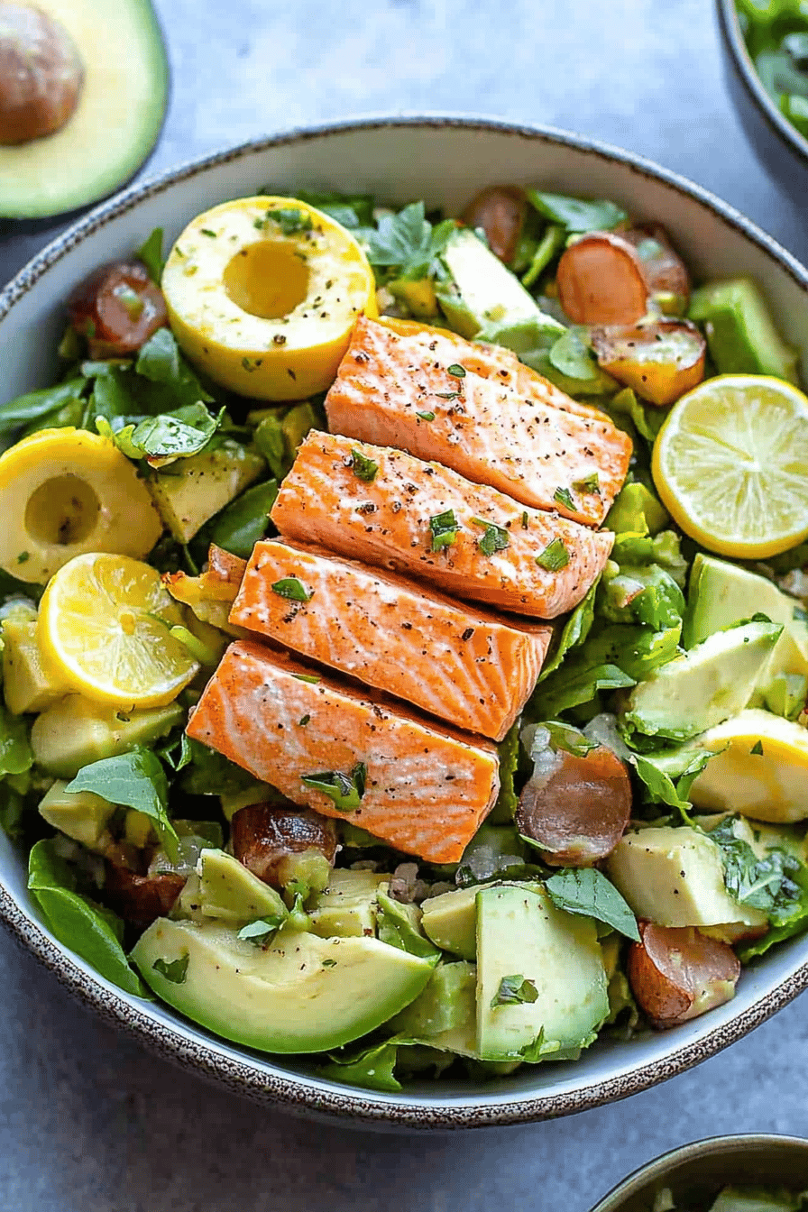 Easy Salmon Avocado Salad Recipe ingredients