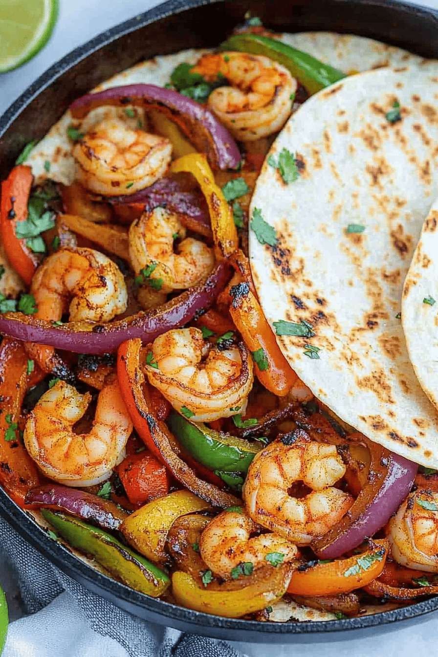 Easy Shrimp Fajitas Recipe Final Dish Presentation
