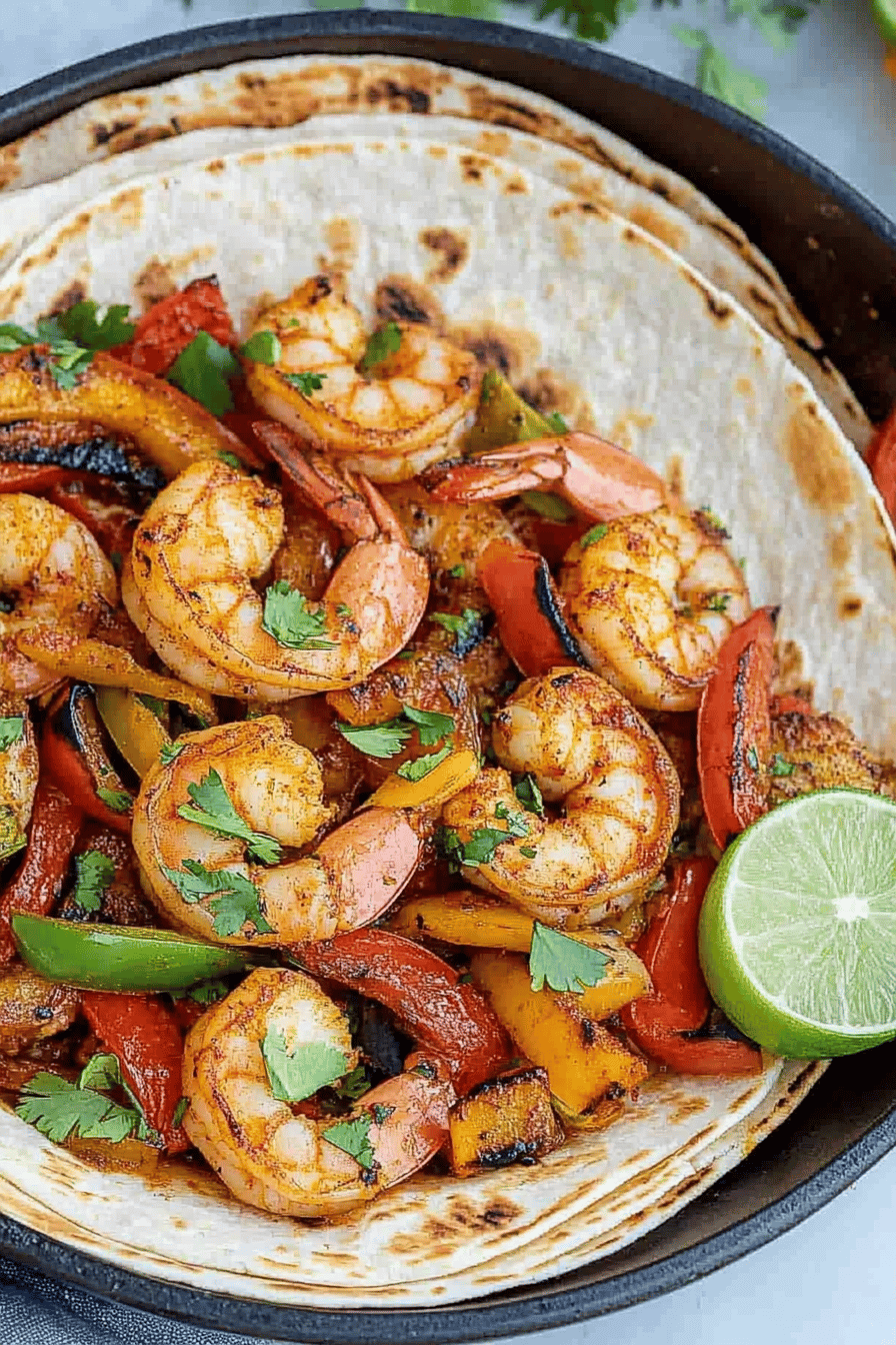 Easy Shrimp Fajitas Recipe Final Dish Presentation