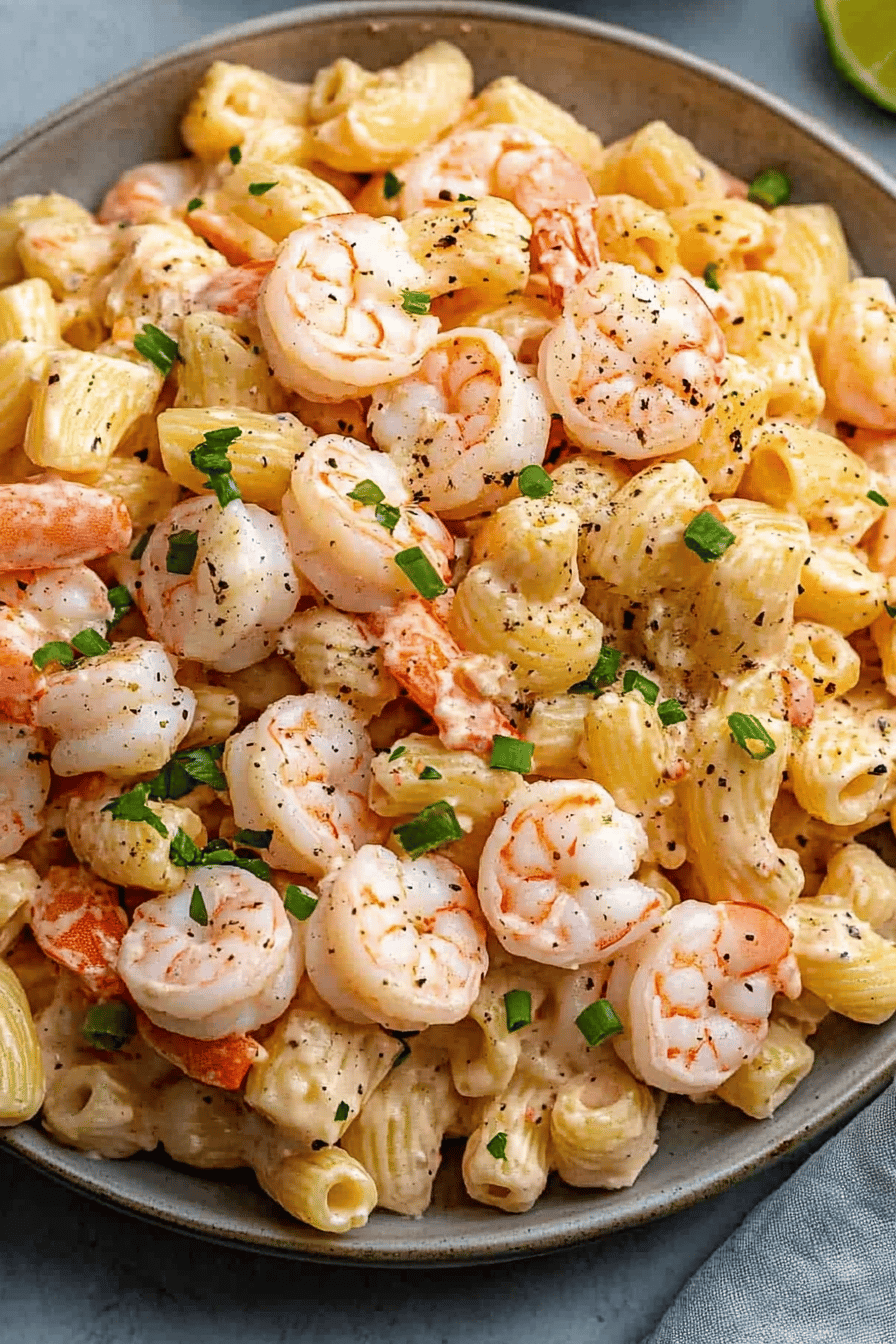 Easy Shrimp Pasta Salad Recipe Final Dish Presentation