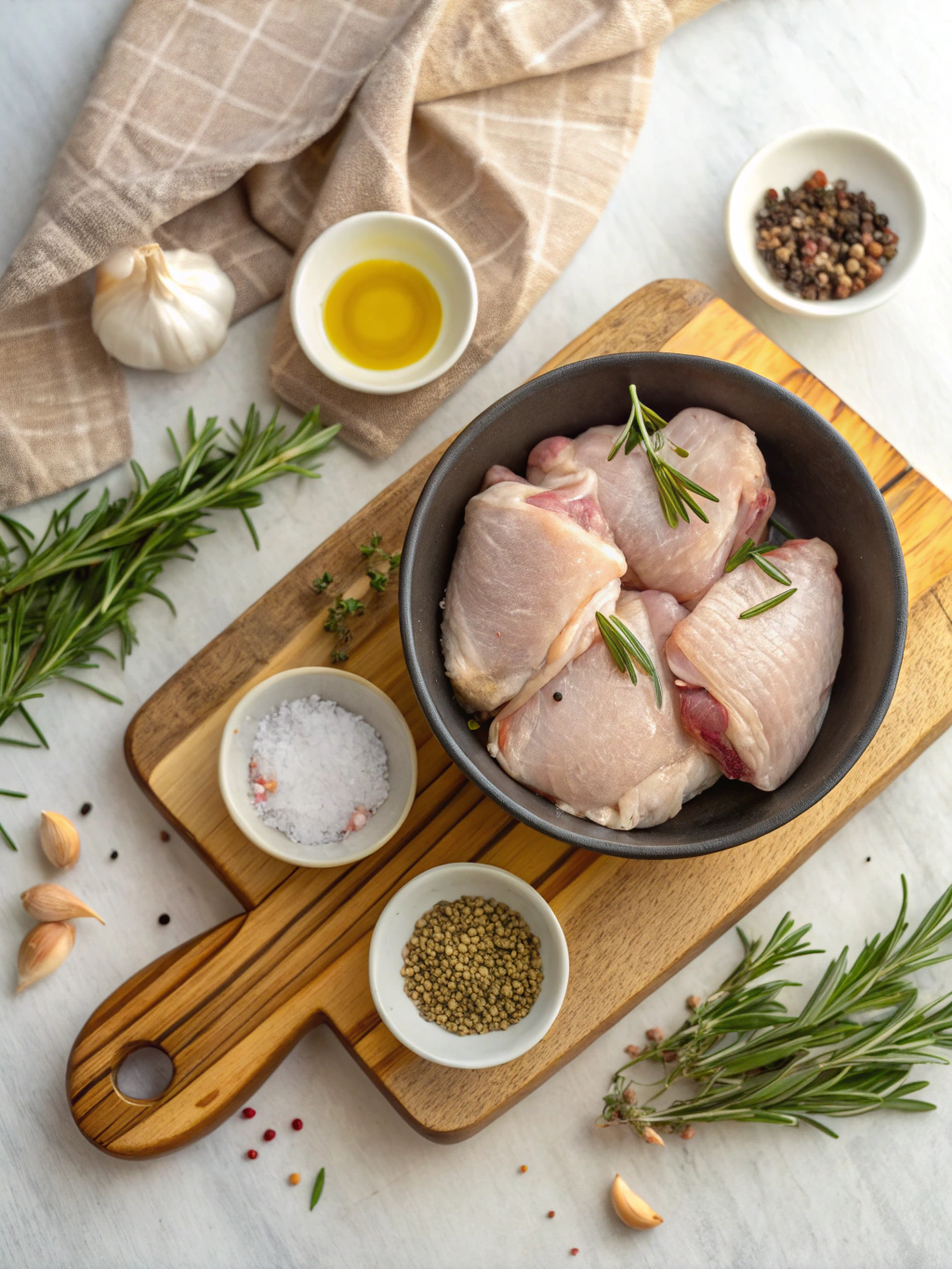 Easy Skillet Garlic and Rosemary Chicken Thighs Recipe ingredients