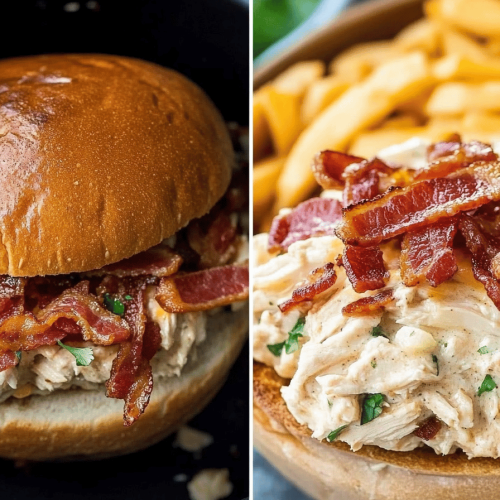 Easy Slow Cooker Chicken Bacon Ranch Sandwiches