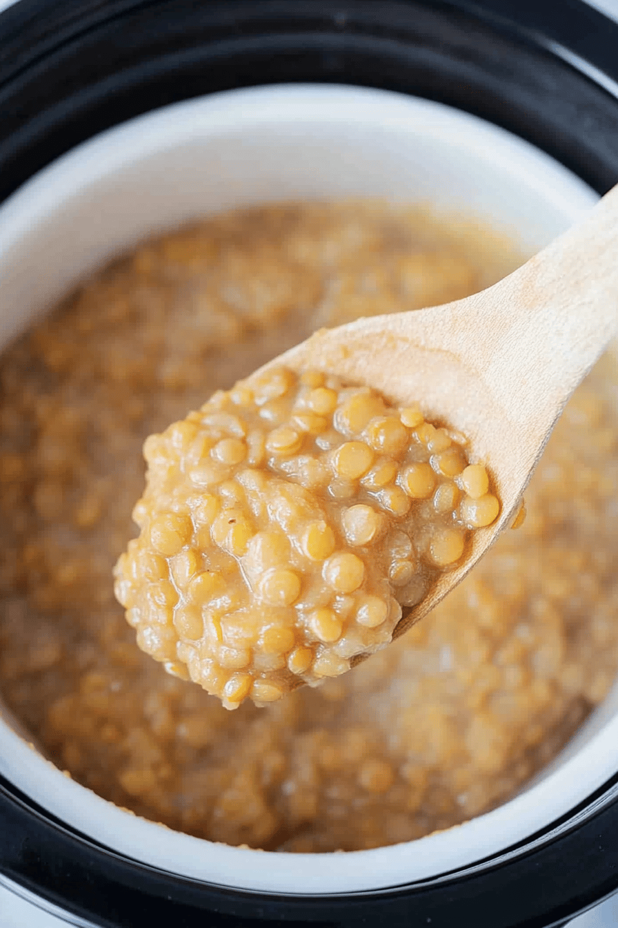 Easy Slow Cooker Lentils Recipe Final Dish Presentation