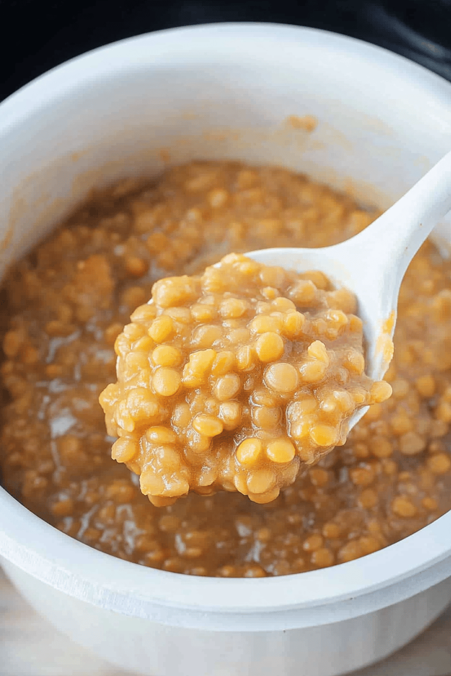 Easy Slow Cooker Lentils Recipe Final Dish Presentation