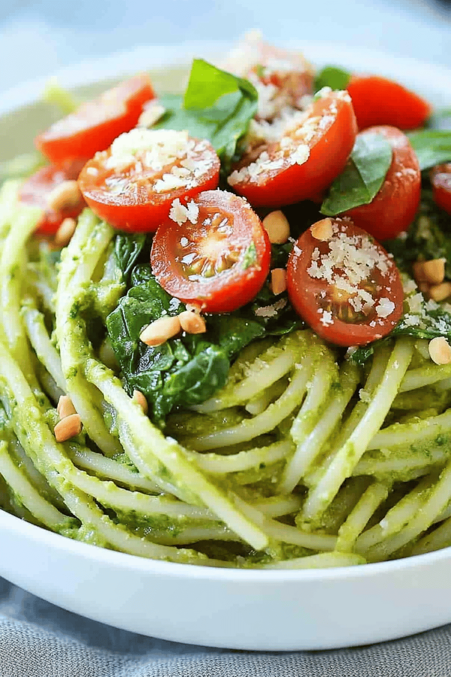 Easy Spinach Avocado Pasta Recipe ingredients