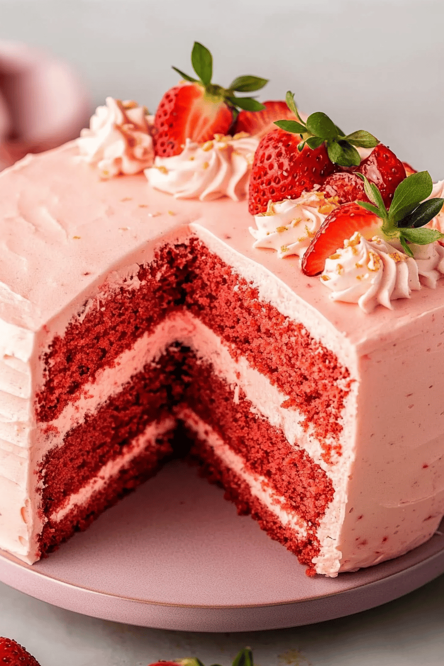 Easy Strawberry Dream Cake Recipe Final Dish Presentation