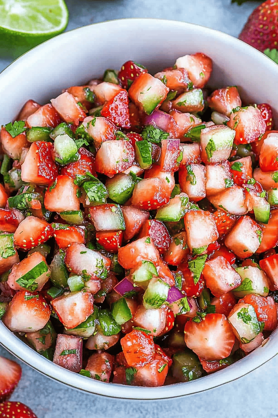 Easy Strawberry Salsa Recipe Final Dish Presentation
