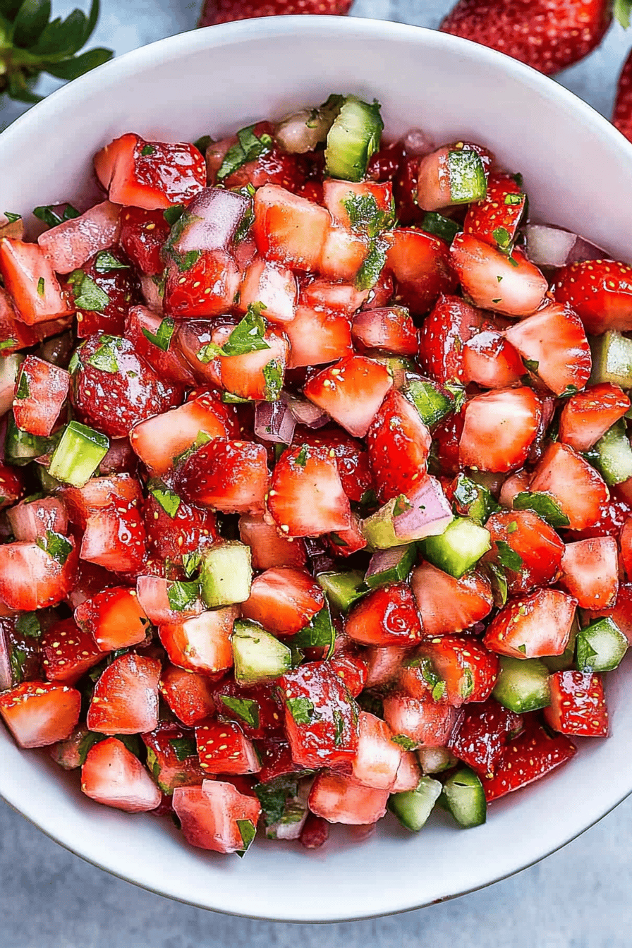 Easy Strawberry Salsa Recipe Final Dish Presentation
