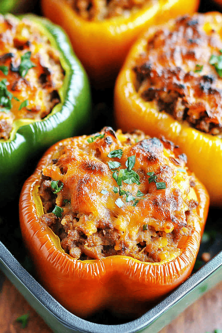 Easy Stuffed Peppers Recipe Final Dish Presentation