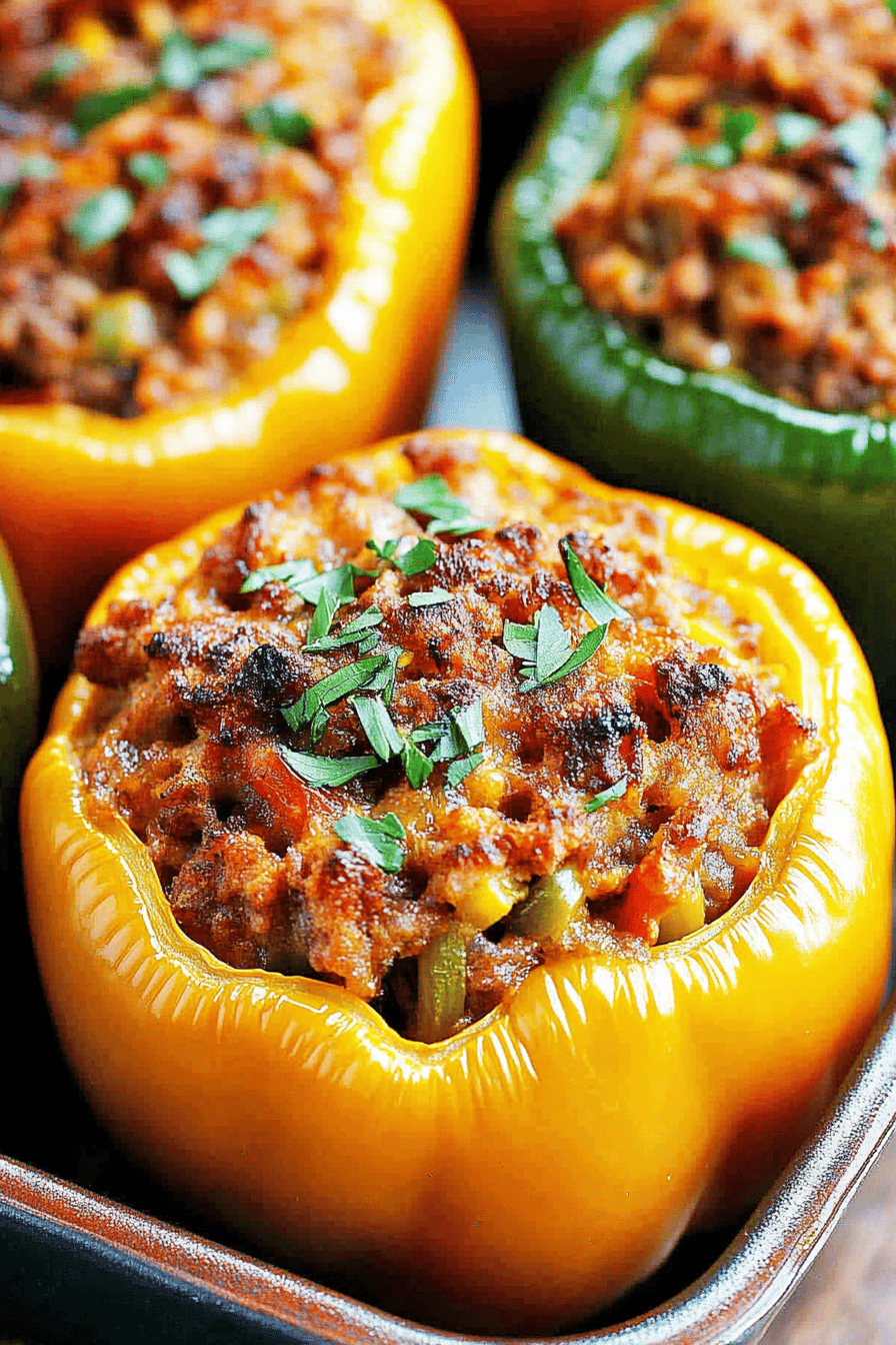Easy Stuffed Peppers Recipe Final Dish Presentation