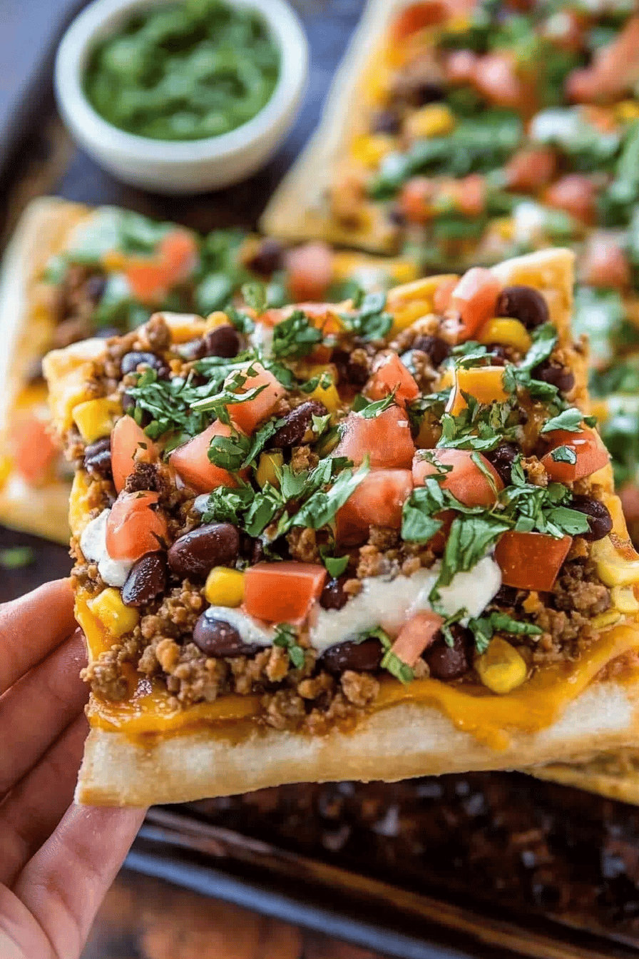 Easy Taco Pizza Recipe Final Dish Presentation