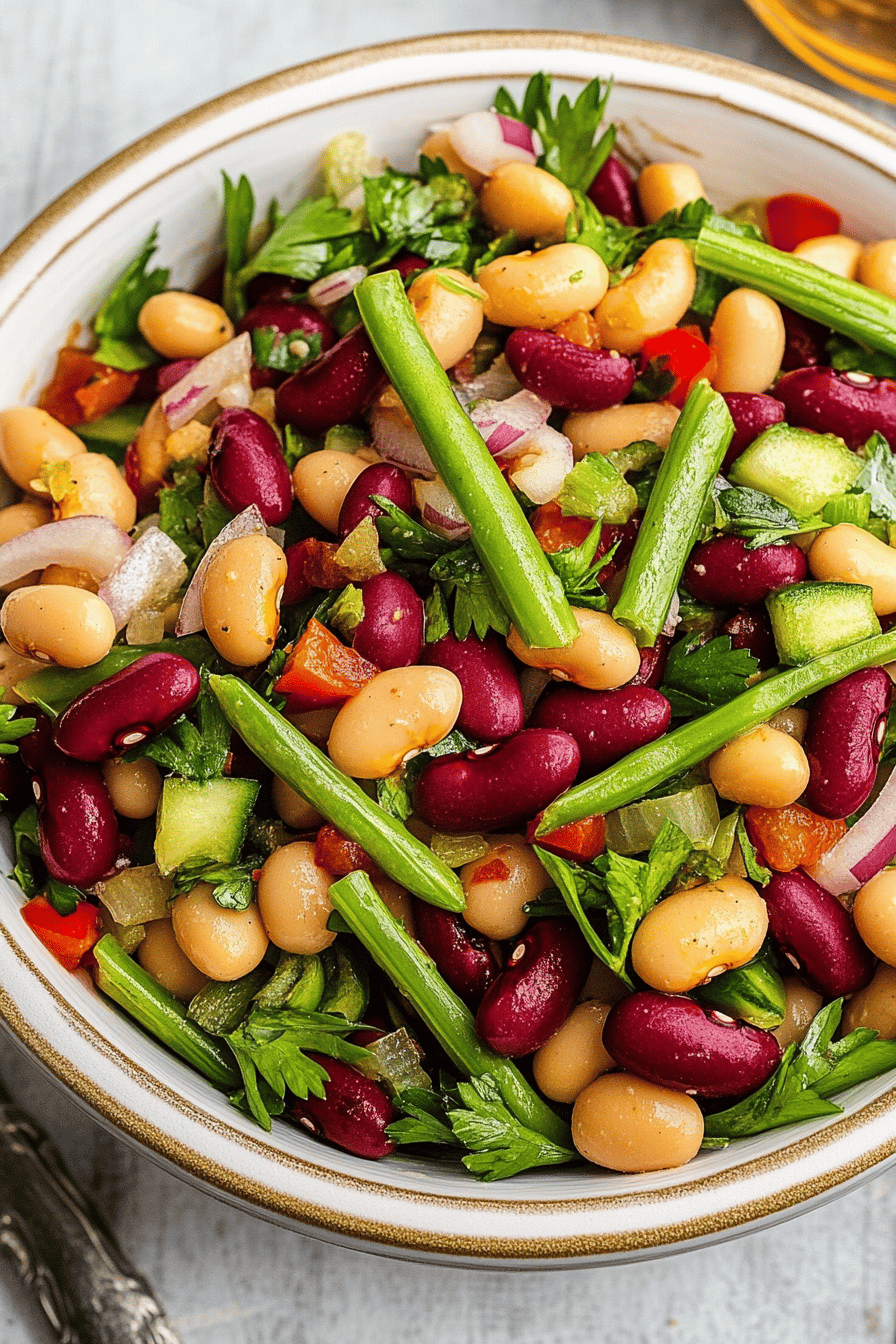 Easy Three-Bean Salad Recipe Final Dish Presentation