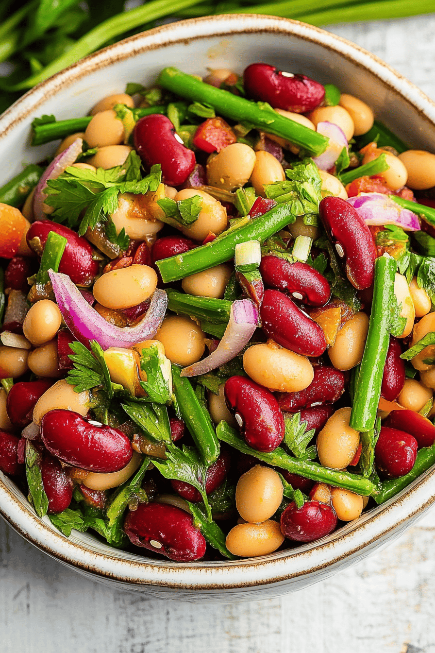 Easy Three-Bean Salad Recipe Final Dish Presentation