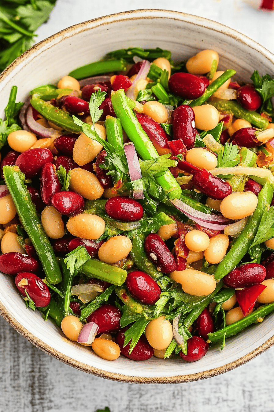 Easy Three-Bean Salad Recipe ingredients