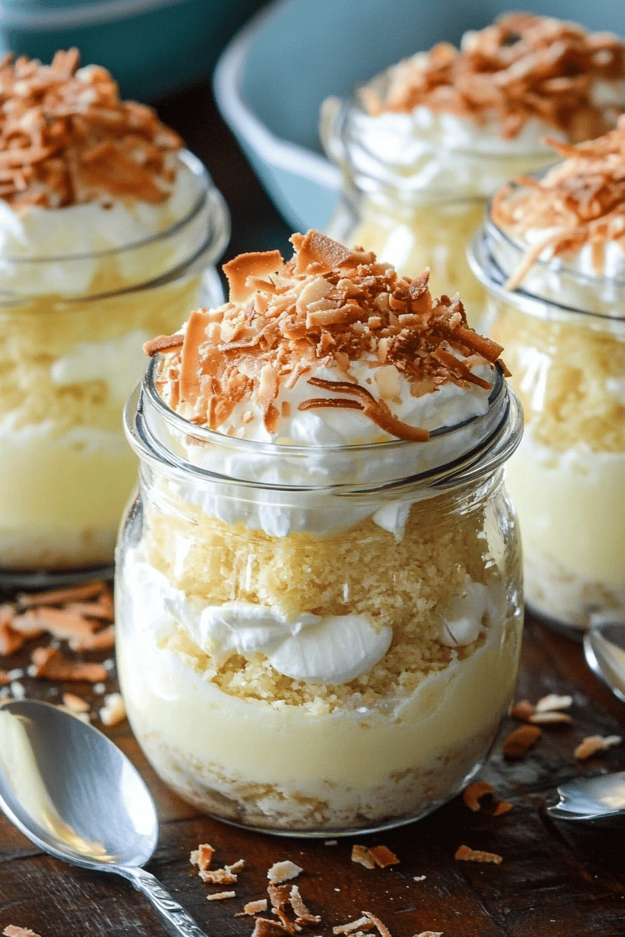 Easy Toasted Coconut Cream Pudding Recipe Final Dish Presentation