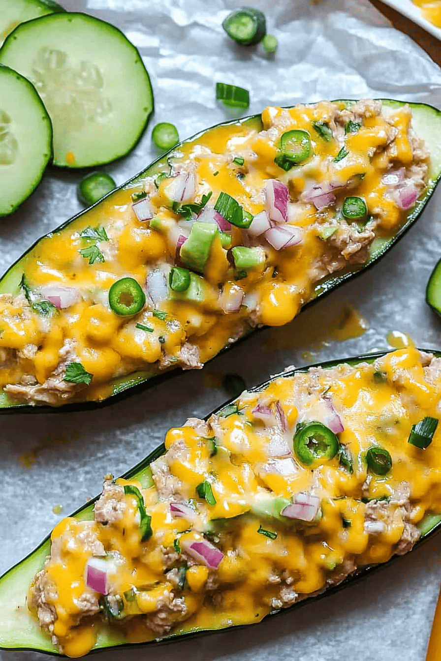 Easy Tuna Melt Zucchini Boats Recipe ingredients