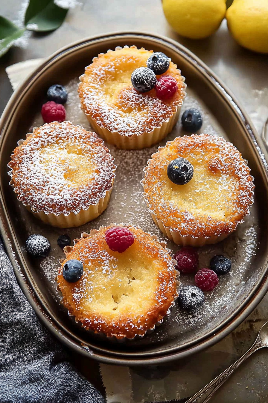 Easy Two-Ingredient Lemon Cakes Recipe Final Dish Presentation