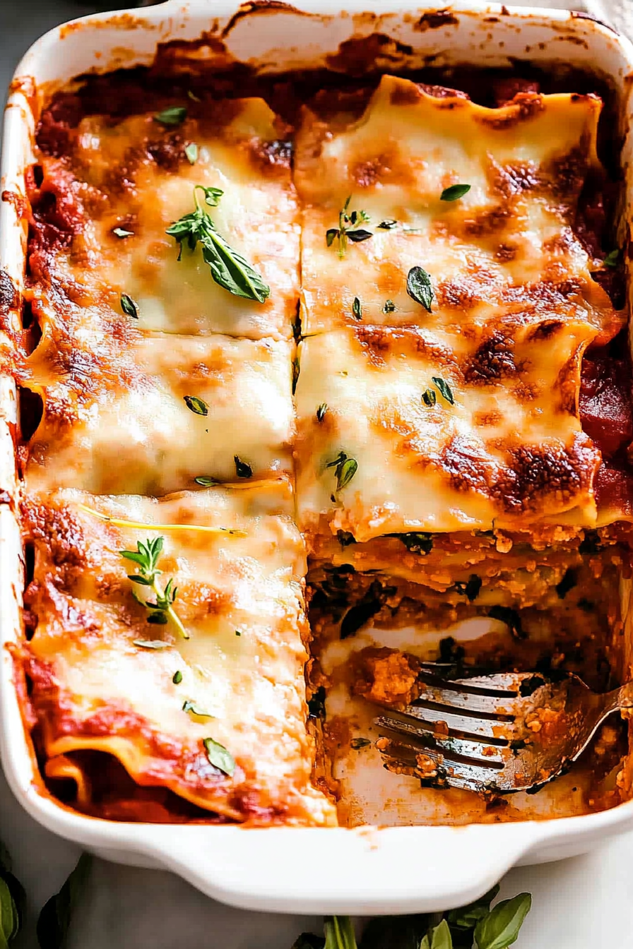 Easy Vegetable Lasagna Recipe Final Dish Presentation