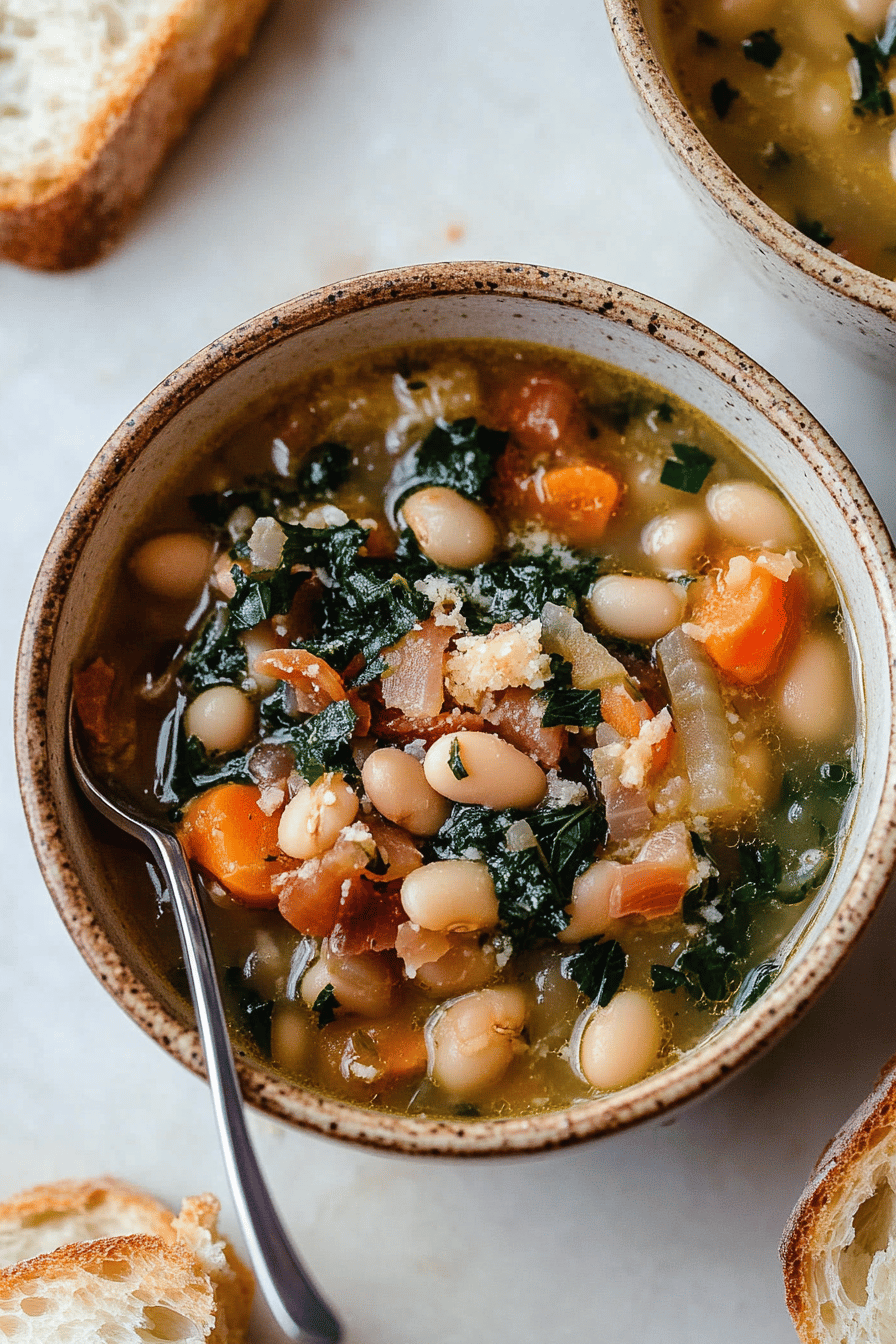 Easy White Bean Soup Recipe Final Dish Presentation