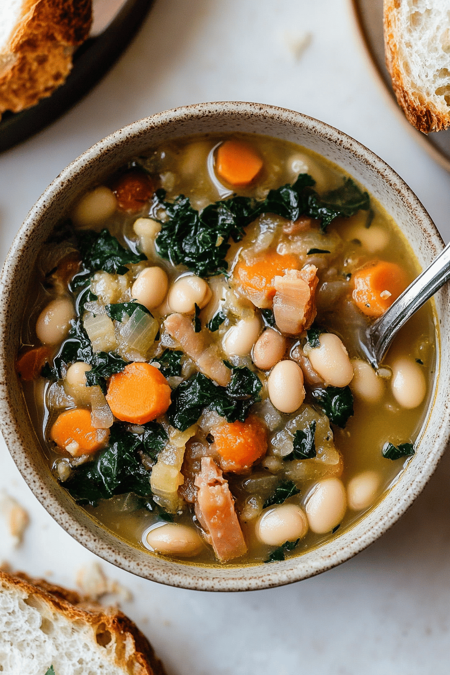 Easy White Bean Soup Recipe Final Dish Presentation