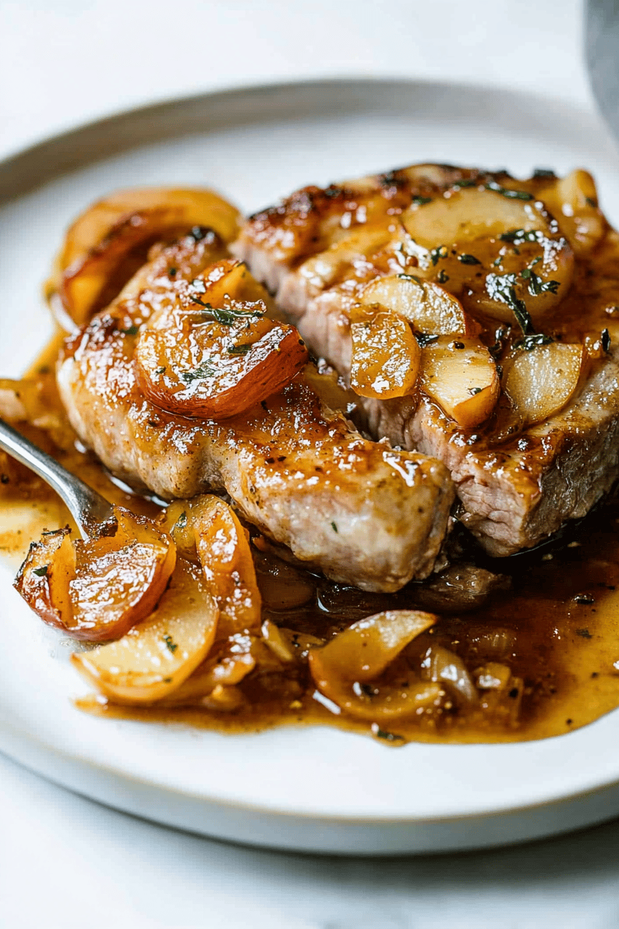Easy and Delicious Apple Pork Chops Recipe Final Dish Presentation
