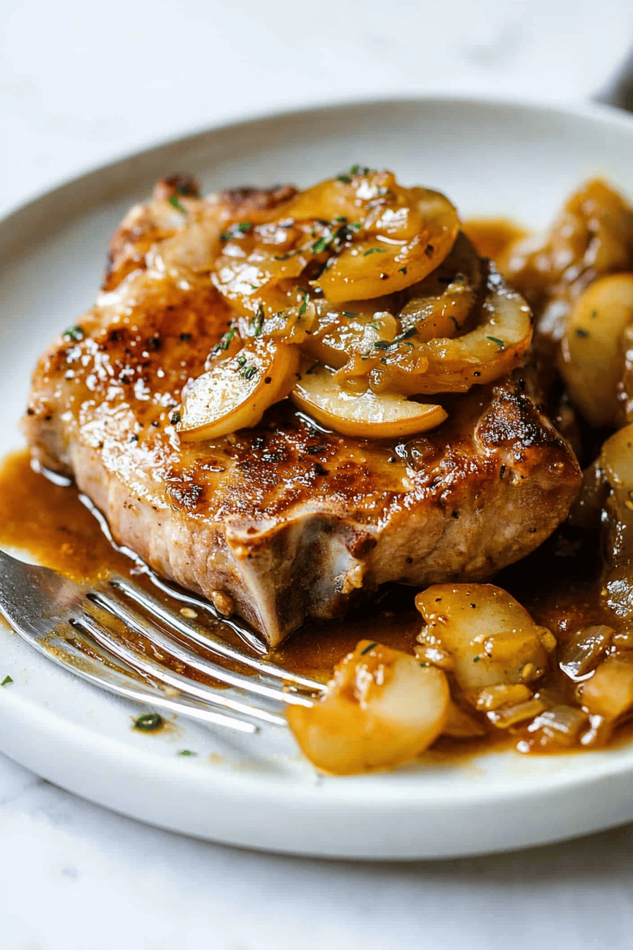 Easy and Delicious Apple Pork Chops Recipe Final Dish Presentation