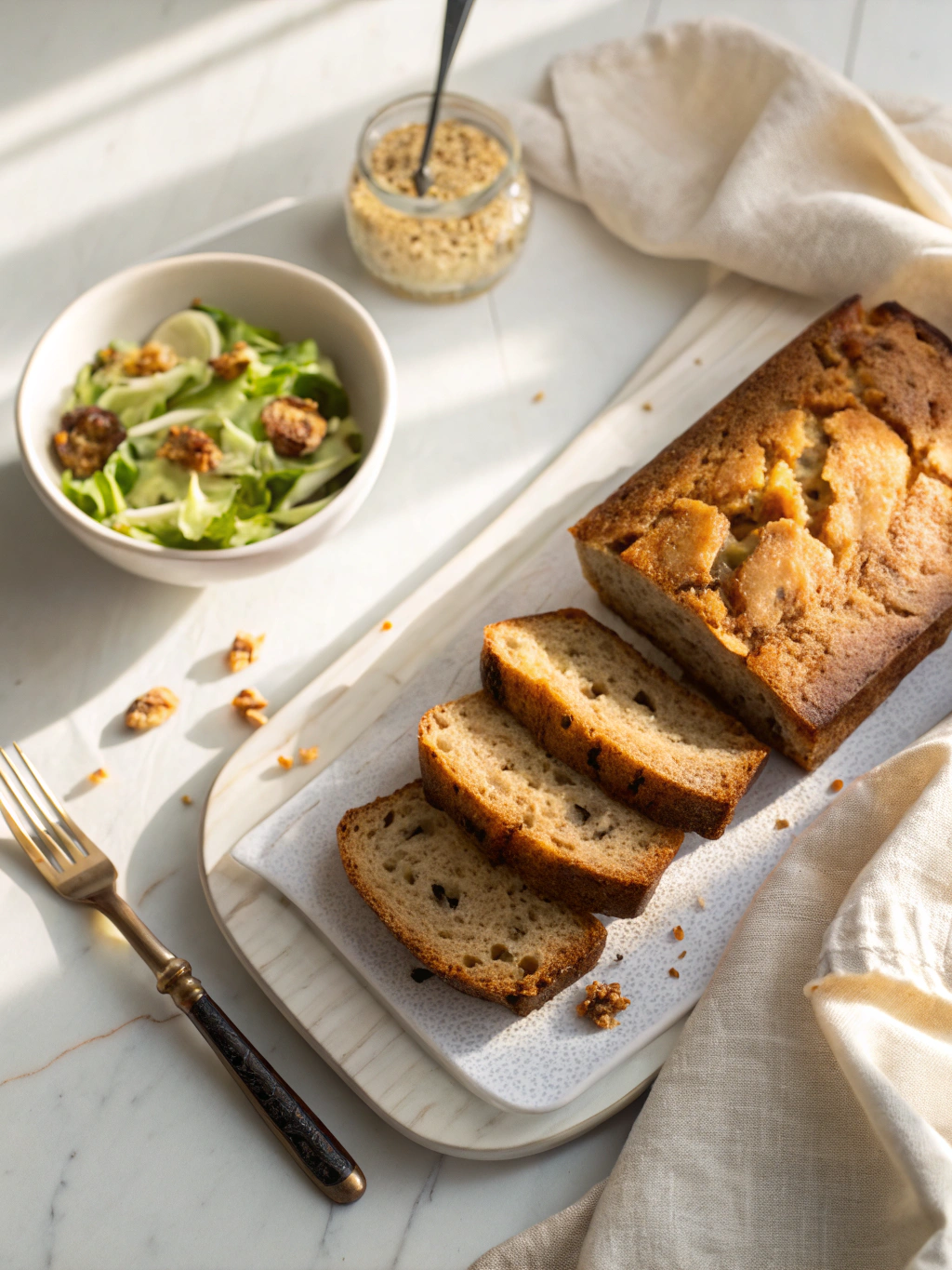 Easy and Moist Homemade Banana Bread Recipe serving suggestion