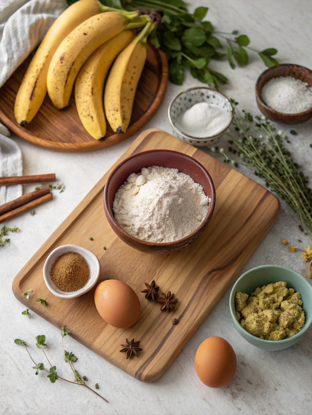 Easy and Moist Homemade Banana Bread Recipe ingredients