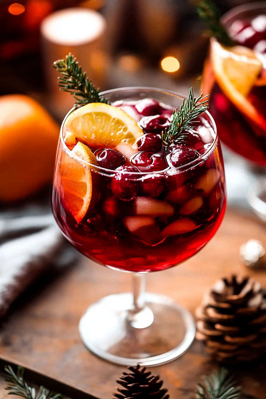 Festive Christmas Sangria Recipe at Diethood Final Dish Presentation