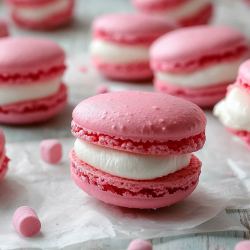 French Macarons Recipe with Marshmallow Frosting