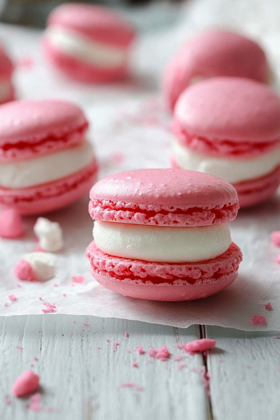French Macarons Recipe with Marshmallow Frosting Final Dish Presentation