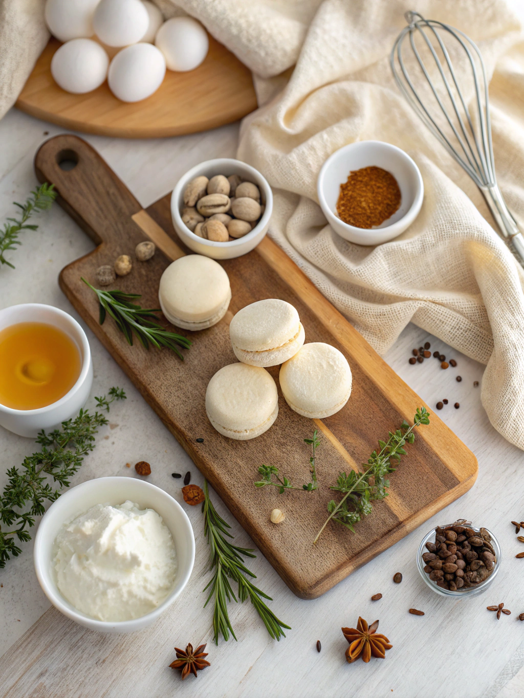 French Macarons Recipe with Marshmallow Frosting ingredients