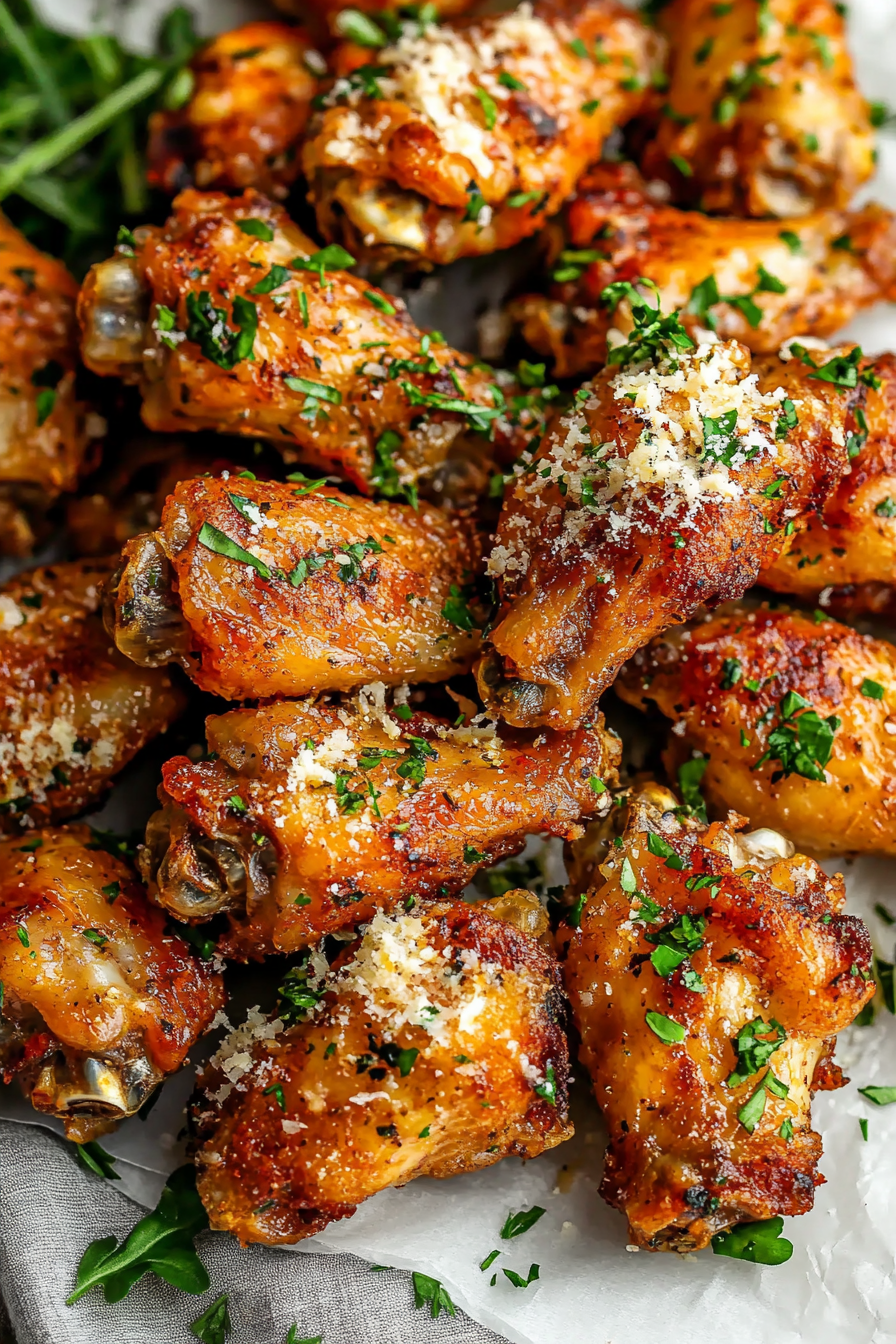 Garlic Parmesan Chicken Wings Recipe Final Dish Presentation