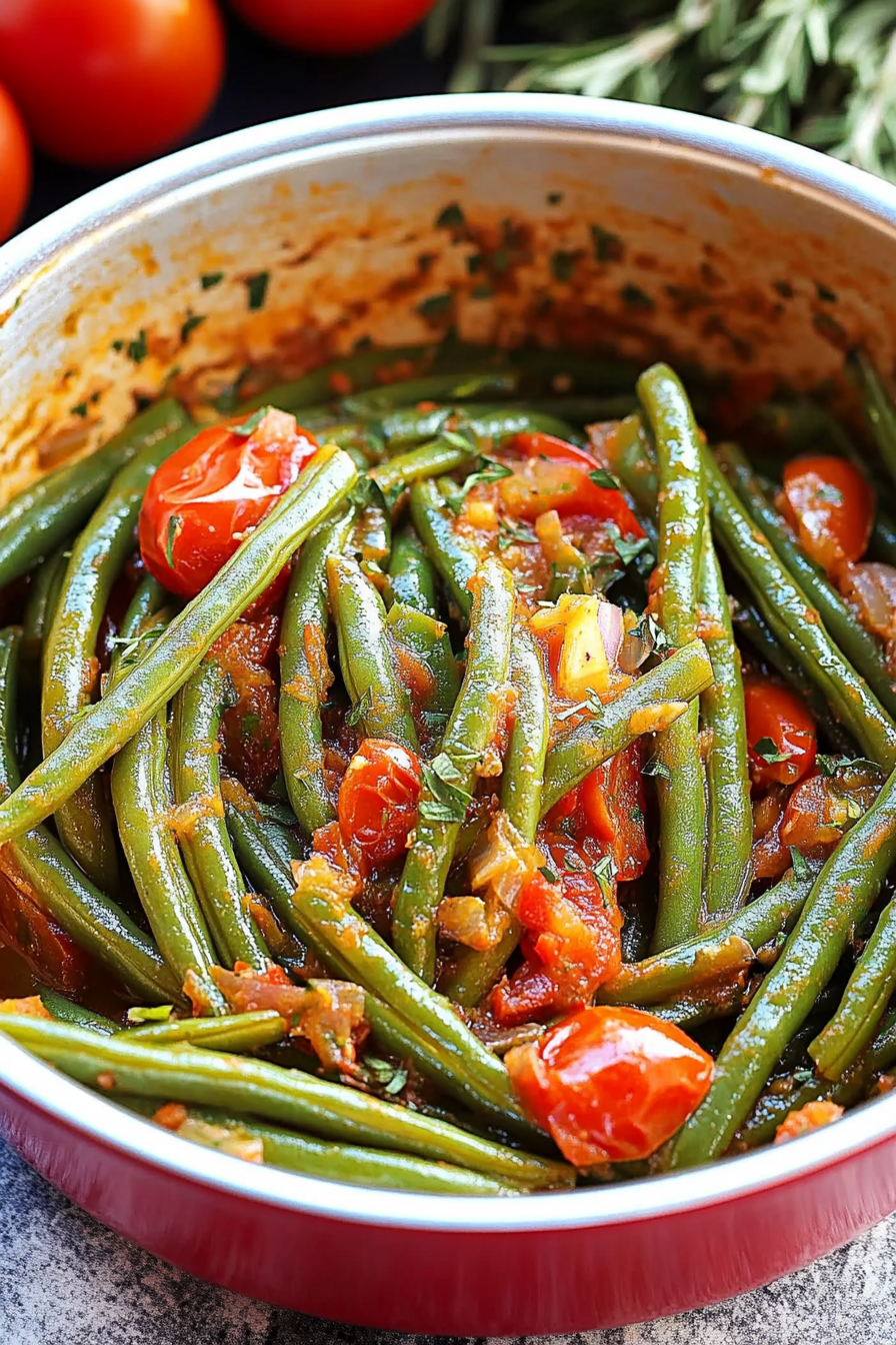 Green Beans and Tomatoes Recipe: A Simple and Flavorful Side Dish Final Dish Presentation