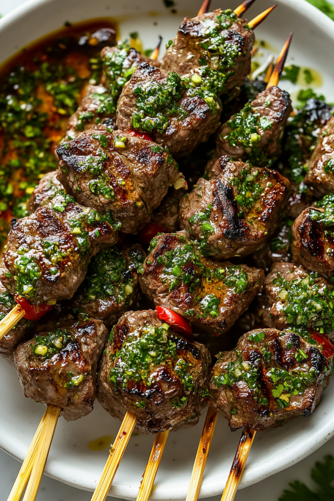 Grilled Chimichurri Beef Kebabs Recipe