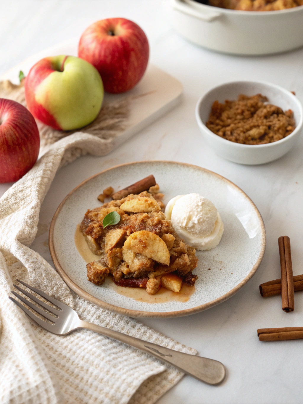 Healthy Apple Cobbler Recipe serving suggestion