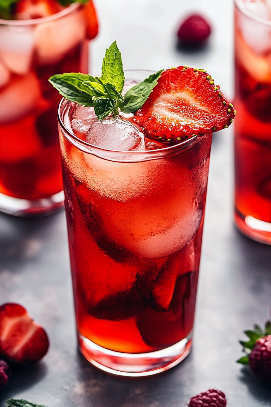 Hibiscus Iced Tea Sparkler Recipe Final Dish Presentation