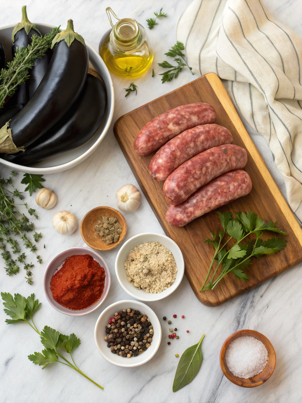 Italian Sausage and Eggplant Casserole Recipe ingredients