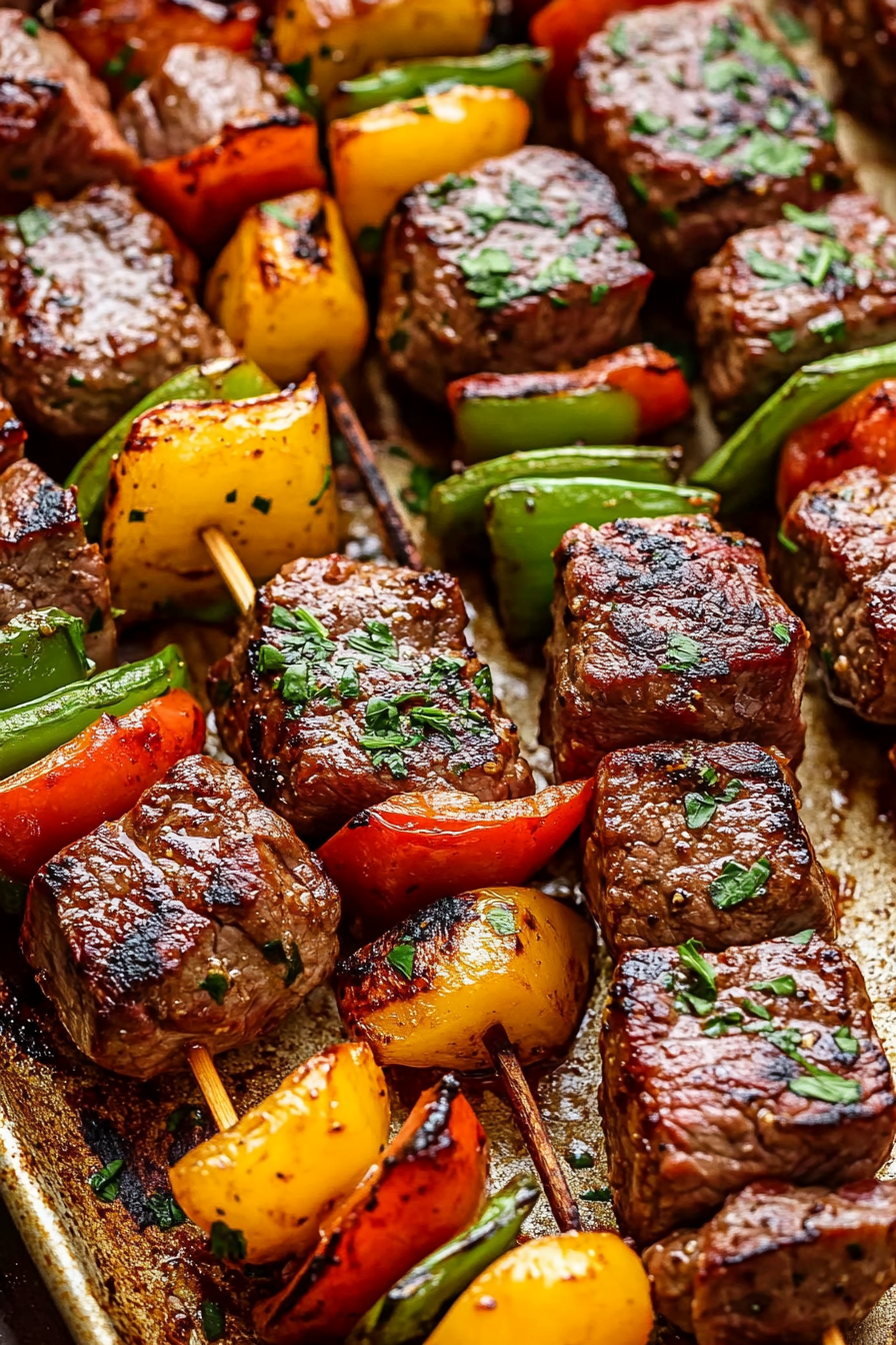 Juicy Steak Kabobs Recipe Final Dish Presentation