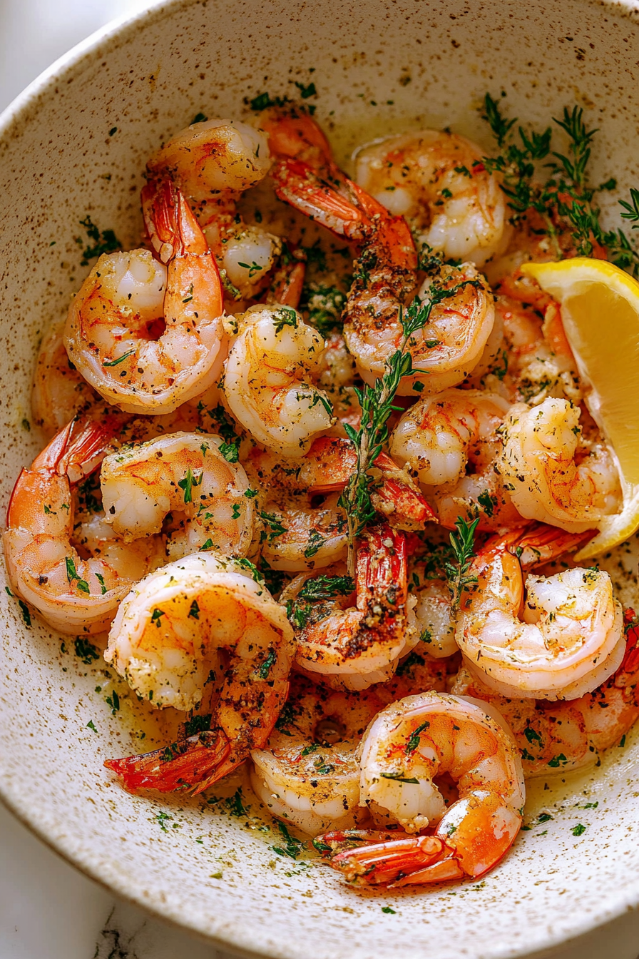 Lemon Herb Garlic Butter Shrimp Recipe Final Dish Presentation