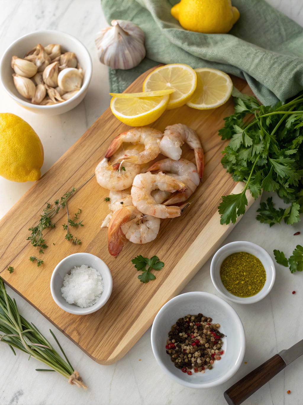 Lemon Herb Garlic Butter Shrimp Recipe ingredients