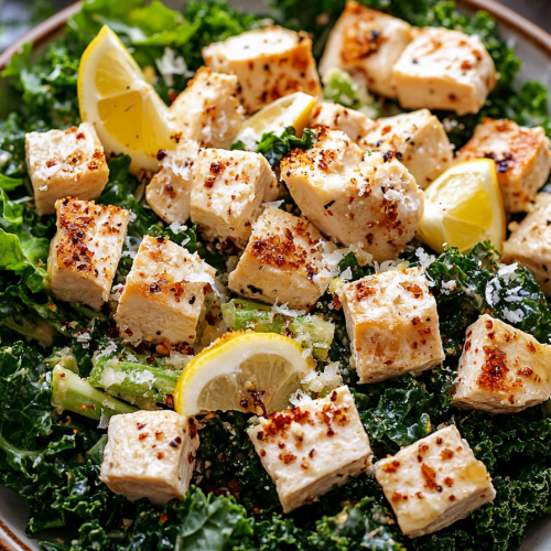 Lemon Kale Caesar Salad Recipe