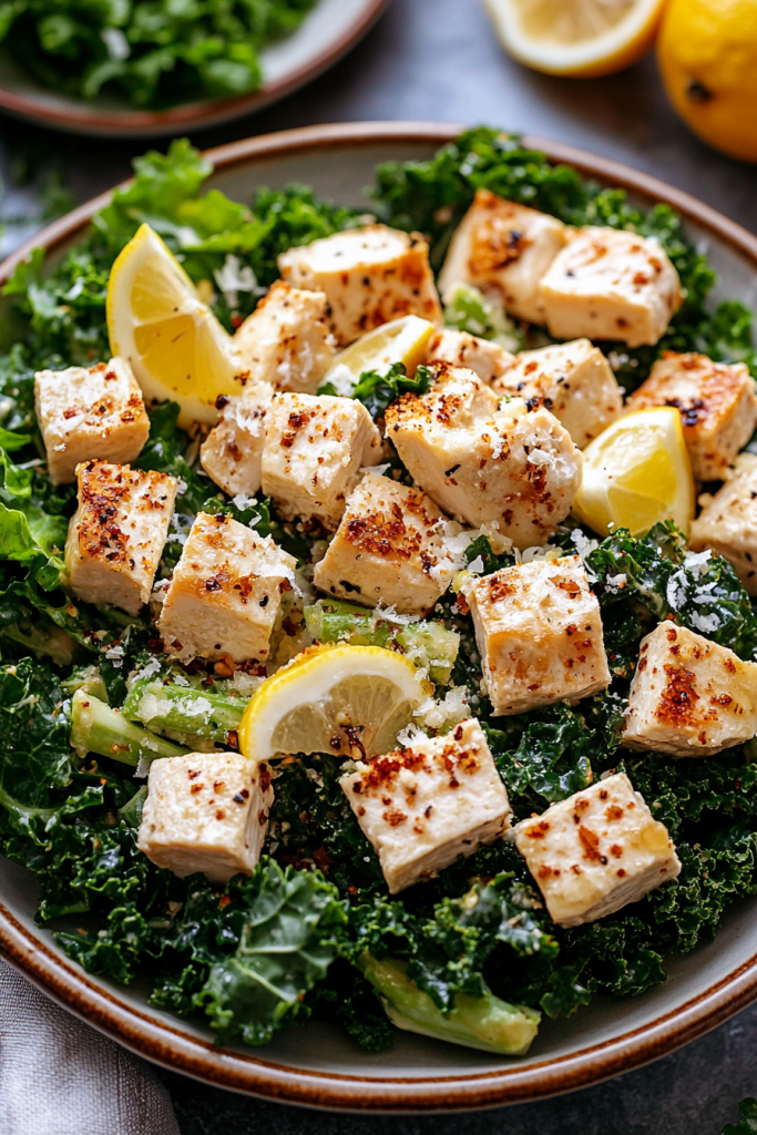 Lemon Kale Caesar Salad Recipe