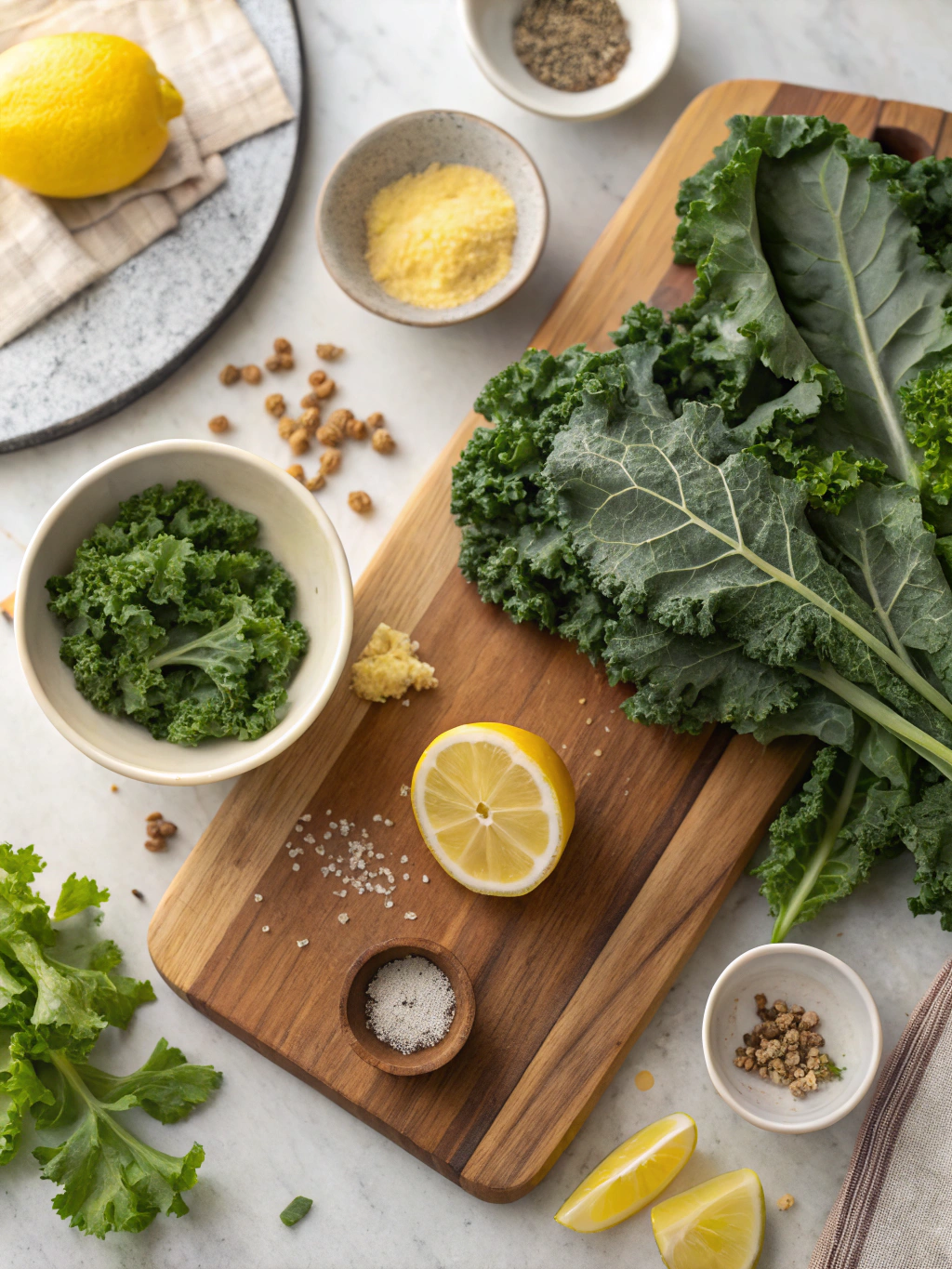 Lemon Kale Caesar Salad Recipe ingredients