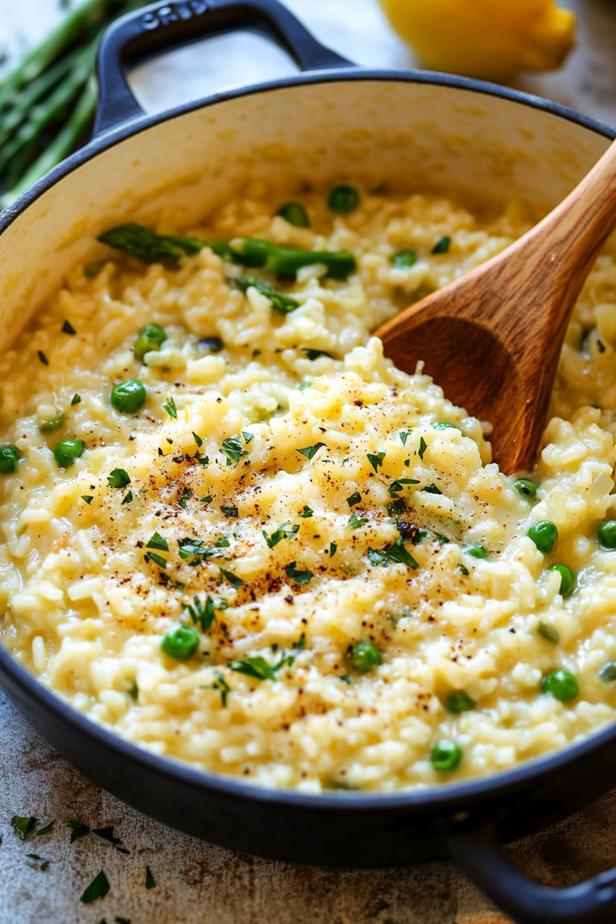 Lemon Parmesan Risotto Recipe Final Dish Presentation
