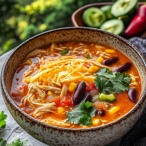 Light and Healthy Chicken Tortilla Soup Recipe
