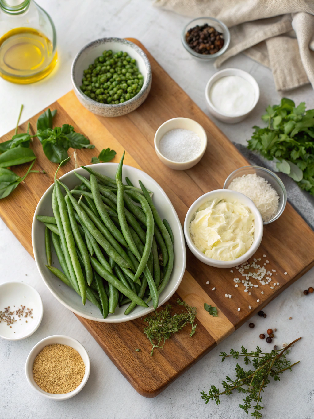 Lightened-Up Creamy Green Bean Casserole Recipe ingredients