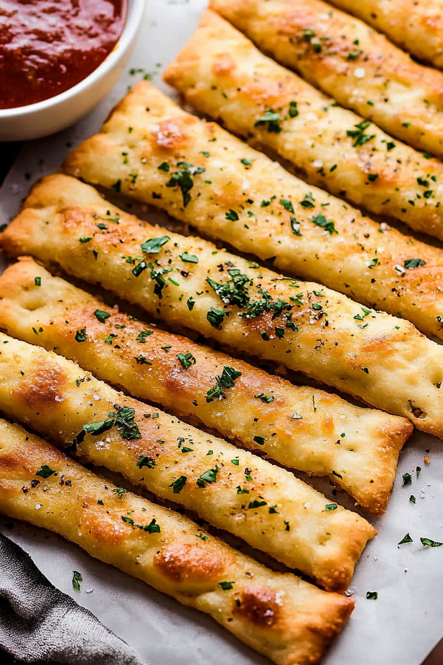 Low Carb Keto Breadsticks Recipe Final Dish Presentation